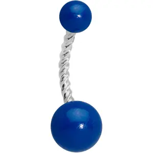 Blue Glow in the Dark Totally Twisted Belly Ring Blue Glow in the Dark Totally Twisted Belly Ring
