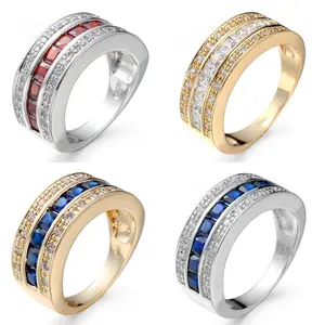 Trendy Rings for Men and Women: Zirconia Jewelry and Accessories Featuring Sapphire-Blue Gemstone Settings