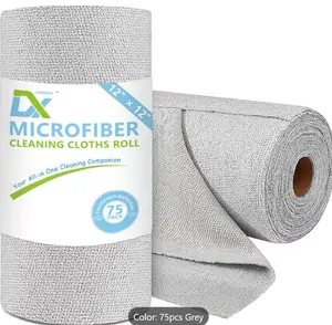 75pcs Microfiber Cleaning Cloth - Super Absorbent Reusable Roll Of Microfiber Towels, 12 "x12" Scratch Free And Hairless for Cars, Kitchens, Homes, Bathrooms, Offices - Multifunctional Cleaning Cloth, Textured Surface Cloth