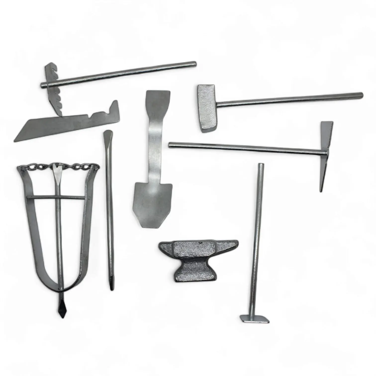 8-Piece Ogun Warrior Tools Set, Santería Religious Decor Altar Supplies with Hammer