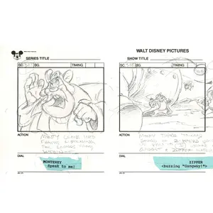 Chip n Dale Rescue Rangers Original Production Animation Storyboard Walt Disney FIRST EPISODE 1988 A44