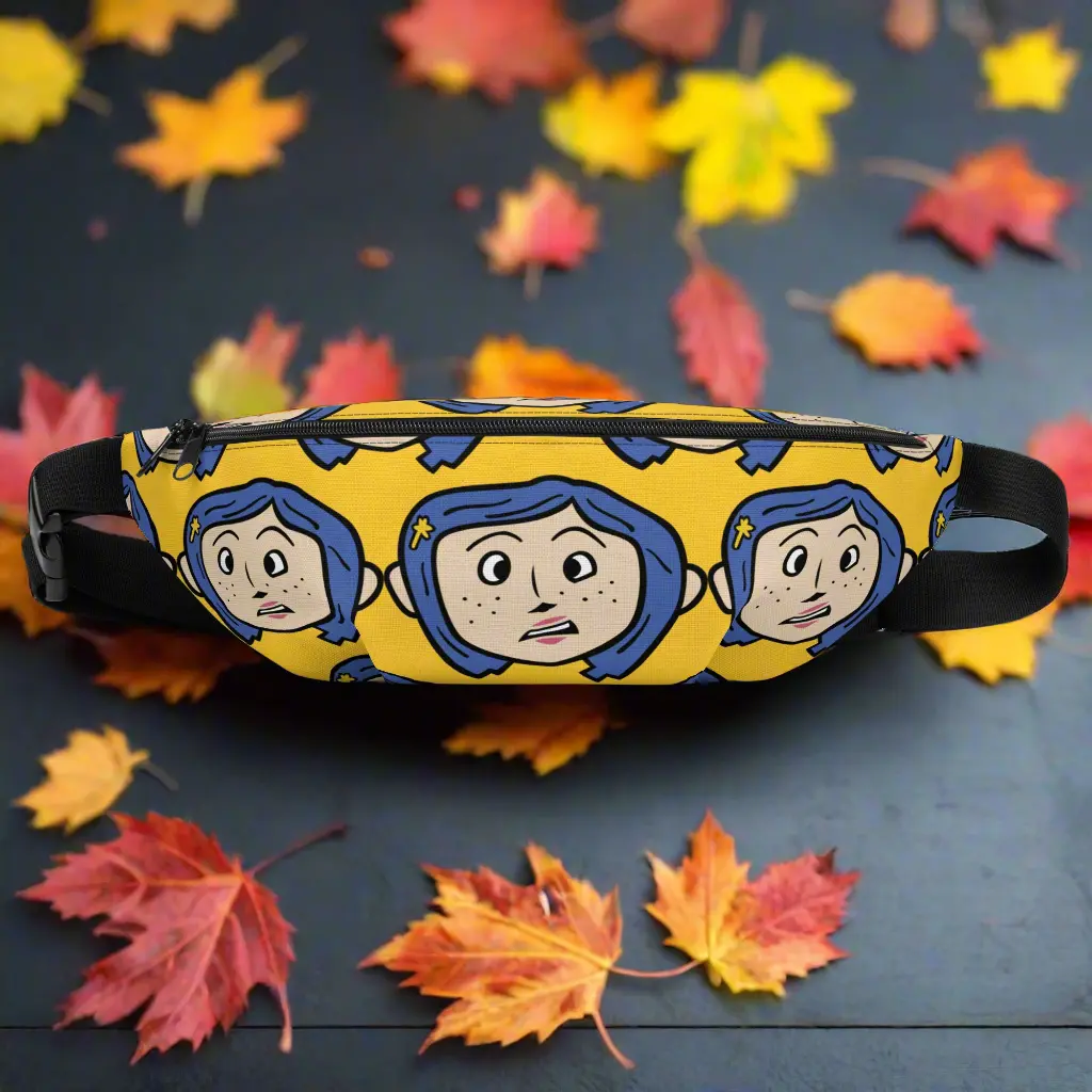 Women's Chic Preppy Graphic Street Coraline Fanny Pack - Adjustable Shoulder Strap Bum Bag, Athletic Crossbody Bag