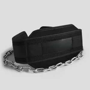 Dip Belt with Heavy-Duty Steel Chain for Weighted Dips, Chin-Ups & Squats - Black