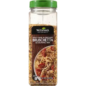 McCormick Gourmet Sweet Basil & Oregano Bruschetta Seasoning Mix 19 oz Plastic Shaker for Flavorful Dishes