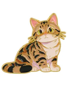 Adorable Cat Pin, Delicate Cartoon Design Brooch, Clip, Perfect for Backpacks Hats and Clothing Accessories, Unisex Fashion Accessory