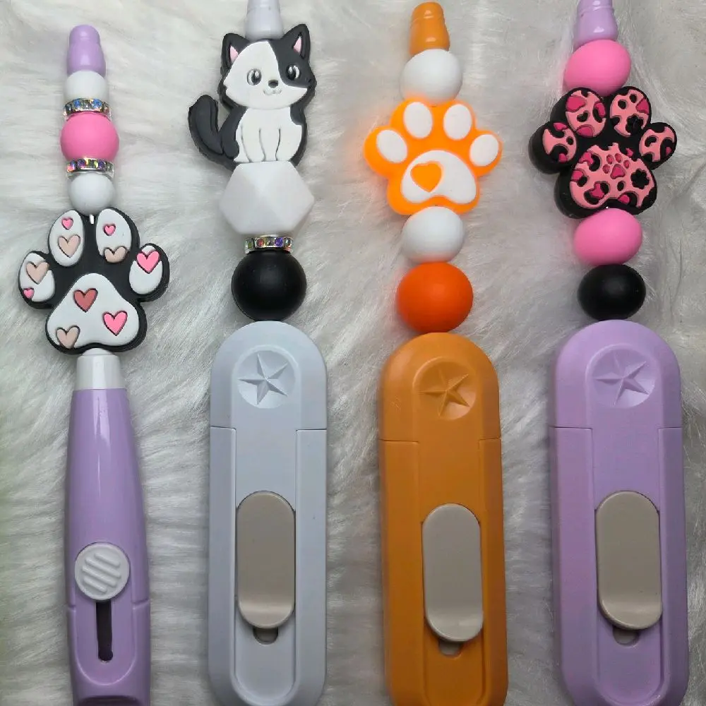 Handmade Beaded Retractable Utility Knife, Silicone Bead Package Opener