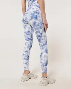 Pro-Fit Basic Tie Dye Long Workout Leggings, Moisture-wicking, 25%Spandex/Shaping, Comfort, Breathable, Squat Proof, Stretch, Sports wear/Women's wear/Pants for Yoga/Workout/Training/Plain Casual/Gym Fitness 78030 yoga legging