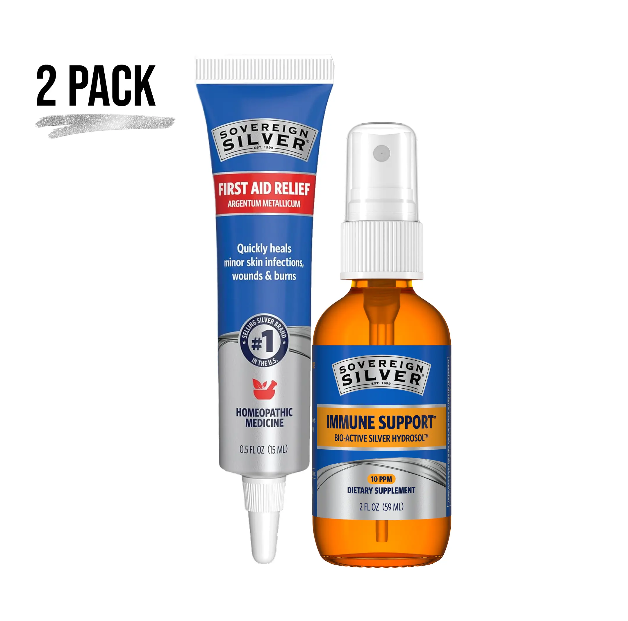 Sovereign Silver Immune Support Fine Mist Spray and First Aid Relief Gel Bundle Sovereign Silver Immune Support Fine Mist Spray and First Aid Relief Gel Bundle