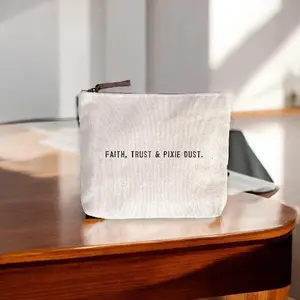 Canvas Zipper Bag - Faith, Trust, and Pixie Dust