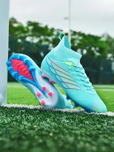 Unisex High-Top Football Cleats, Durable Training Shoes for Indoor/outdoor Play, Anti-Slip Design, Suitable for Artificial & Natural Grass, Football Boots