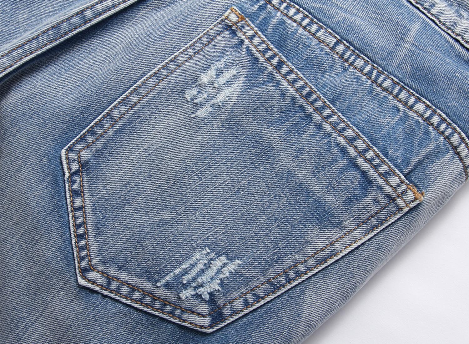 Men's Ripped Distressed Denim Shorts, Moto Biker Jeans Shorts with Broken Hole For Men