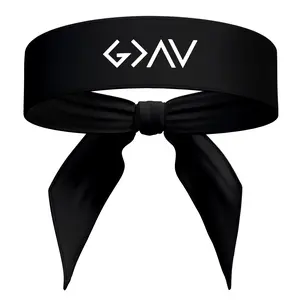 God is Greater Than The Highs and Lows Sports Head Tie Headband Black White Sweatband Running Football Soccer Weightlifting Faith Christian Love Jesus Workout Accessories Men Women Teens Youth Kids Scripture Romans 8:28 John 3:16 G>^v G>^∨ G>∧∨ G>/\v