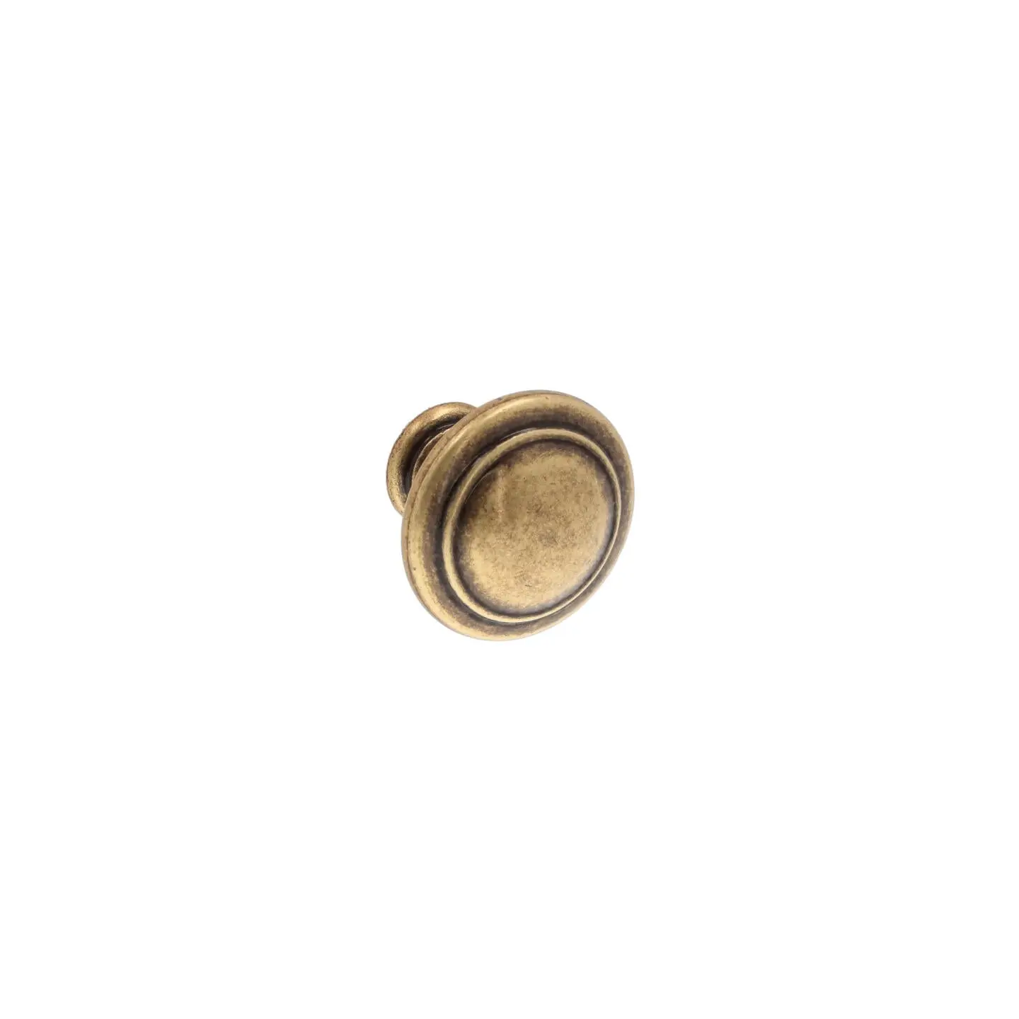 Round Cabinet Knob – Victorian Antique Brass with Vintage Patina
