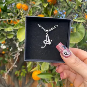 Silver Cursive Letter Necklace