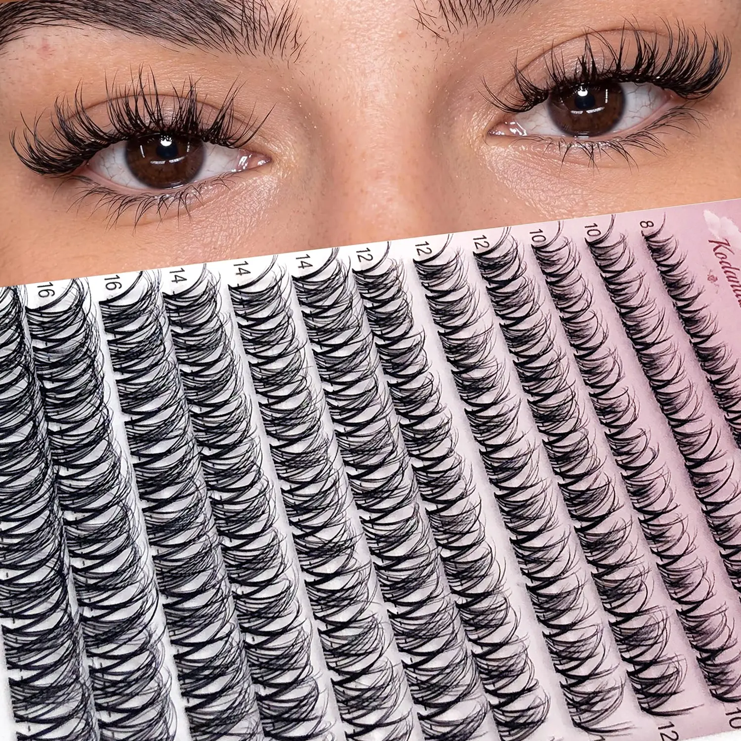 Wispy Natural D Curl Lash Clusters Spider Style Individual Lashes 8-18mm 132Pcs Invisible Band Reusable DIY Eyelash Extension For Beginners,familyfun