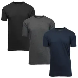 Men's 3-Pack Short Sleeve Crew and V-Neck Cotton Blend Classic Tee's