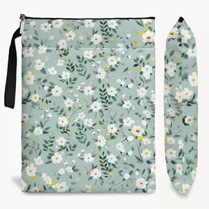 Flower Pattern Book Sleeve Waterproof Book Cover for Paperbacks with Zipper and Front Pocket, Ideal Gifts for Book Lovers Women Teacher for Birthday Graduation Christmas