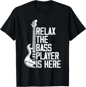 100% Cotton Bass Guitar Player Musician Pun for Guitarist Music Bassist T-Shirt