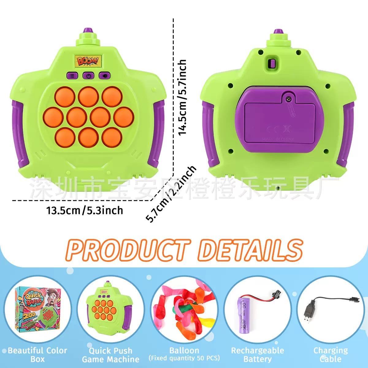 New balloon pop speed push game, Rechargeable Whack a mole stress relief toy, Educational toy for kids