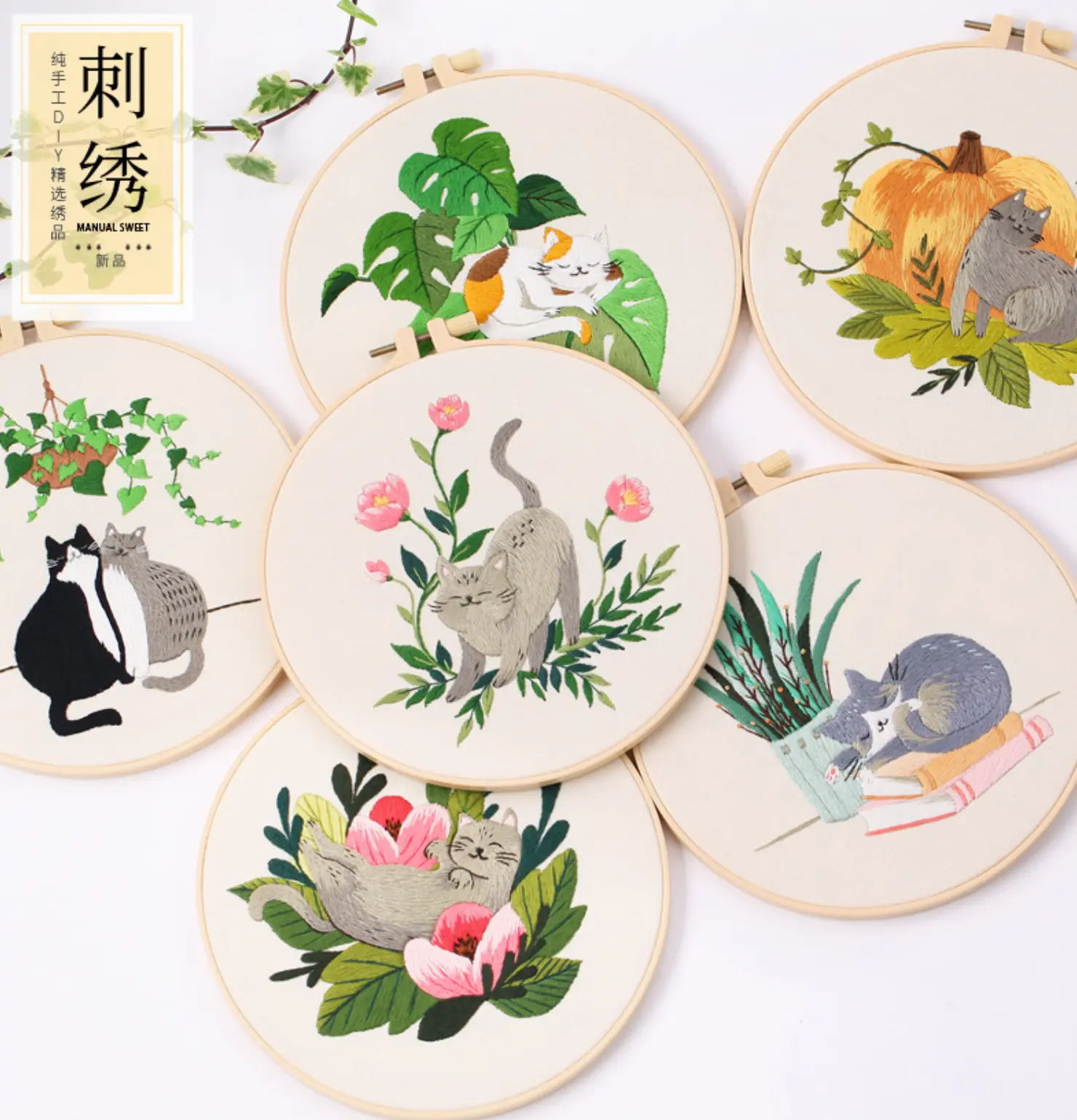 Chinese Style Embroidery Kit Birds Pattern Embroidery Kit for Beginner Diy Handmade Embroideri Fancywork Sewing Cross Stitch Set
