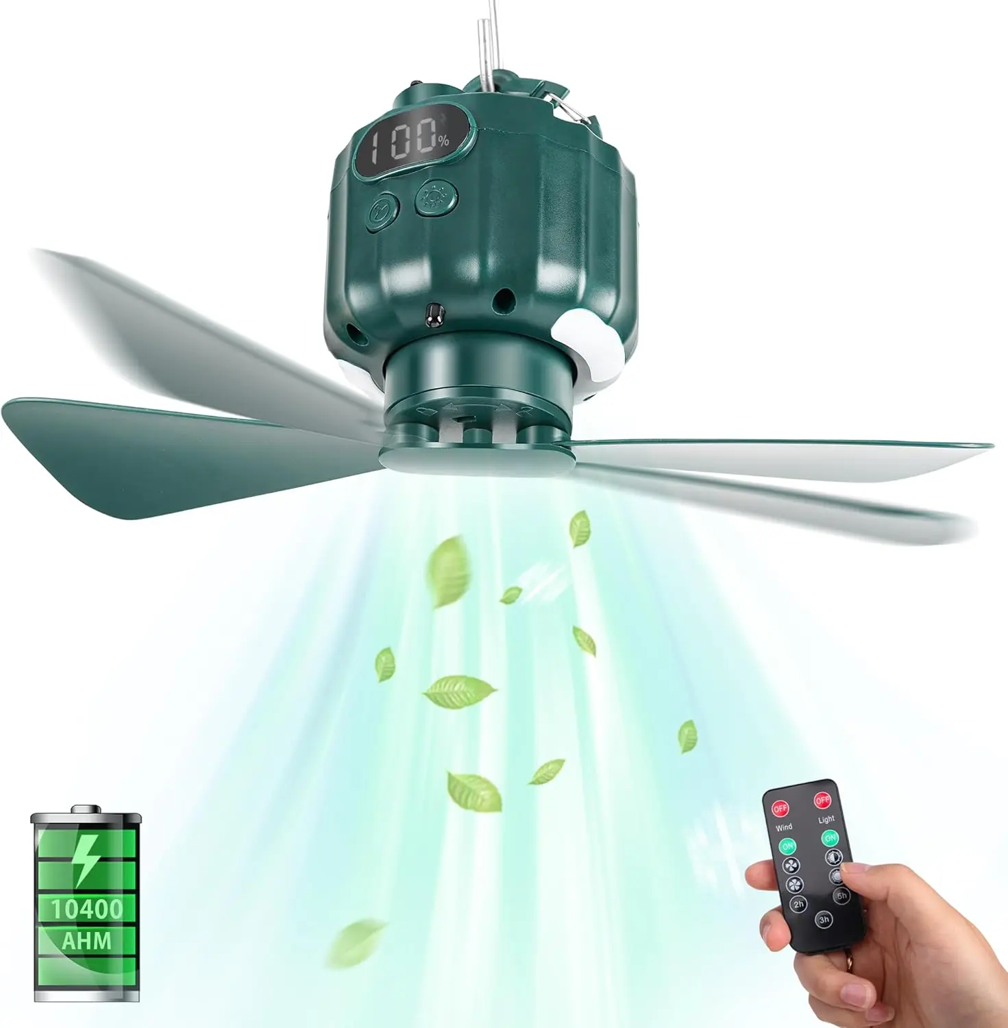 Portable Tent Ceiling Fan with Light & Remote | 10400mAh &7500mAh USB Camping Fan Cordless Rechargeable Fan Rechargeable Battery Fan Portable Tent Ceiling Fan with Light & Remote | 10400mAh &7500mAh USB Camping Fan Cordless Rechargeable Fan Rechargeable Battery Fan