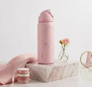 Owala Pink Bow Holiday Versio 32Oz Stainless Steel Insulated Water Bottle