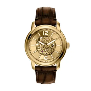 Fossil Men's Fossil Heritage Automatic Brown Croco Leather Watch