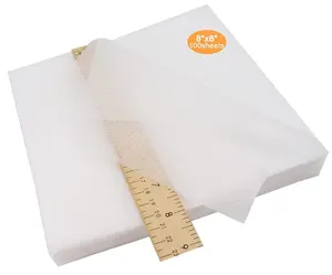 No Show Mesh Machine Embroidery Stabilizer Backing 8"x8" - 100 Precut Sheets - Light Weight 1.8 oz - Fits 4x4 and 6x6 Hoops