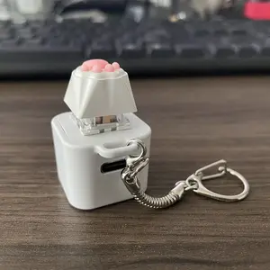 Duck Quacking Keychain & Cat Meowing Keychain, Funny Quacking Duck Hat Keychain, USB Rechargeable Sensory Button Quacking Duck Toy Keychain,Cat Keychain,Kittens Kittens Meow! Meow! 2025