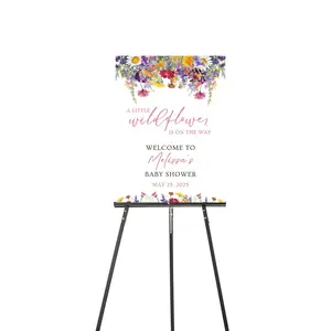 Editable A Little Wildflower is on the Way Baby Shower Welcome Sign Floral Printable