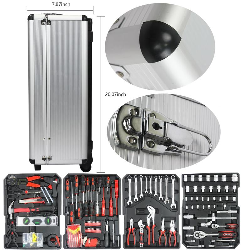 899PCS Large Capacity Metal Hand Toolbox, The Ultimate Home Repair Master Set - Comprehensive Toolbox, With 4 Drawers, General Household Toolkit, Simple And Durable, Auto Repair Repair Tools, No Assembly Required
