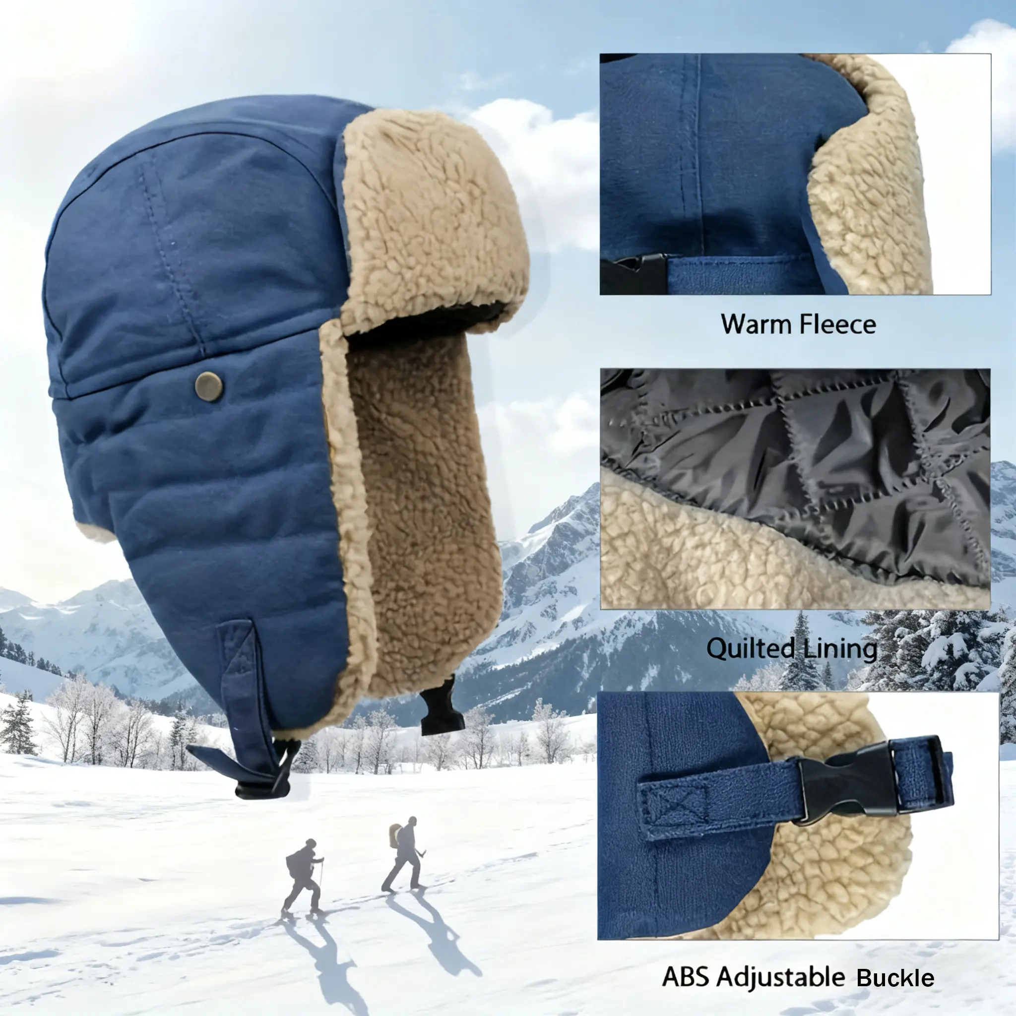 Lei Feng hat, unisex winter Korean style trendy ear-covering hat, Northeast warm cotton hat, pilot motorcycle hat.