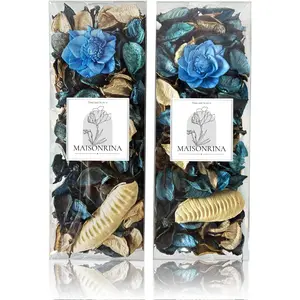Spring Potpourri Bags,Blue Potpourri Bowl Filler,Ocean Scented Decorative Dried Flower,Coastal Beach Bathroom Vase Decor(10.5 oz/2 Packs)