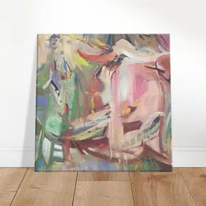 ‘All Seasons’ Abstract I 12x12 inch Art Print on Canvas I Original Artwork by American Artist Barbara Cleary