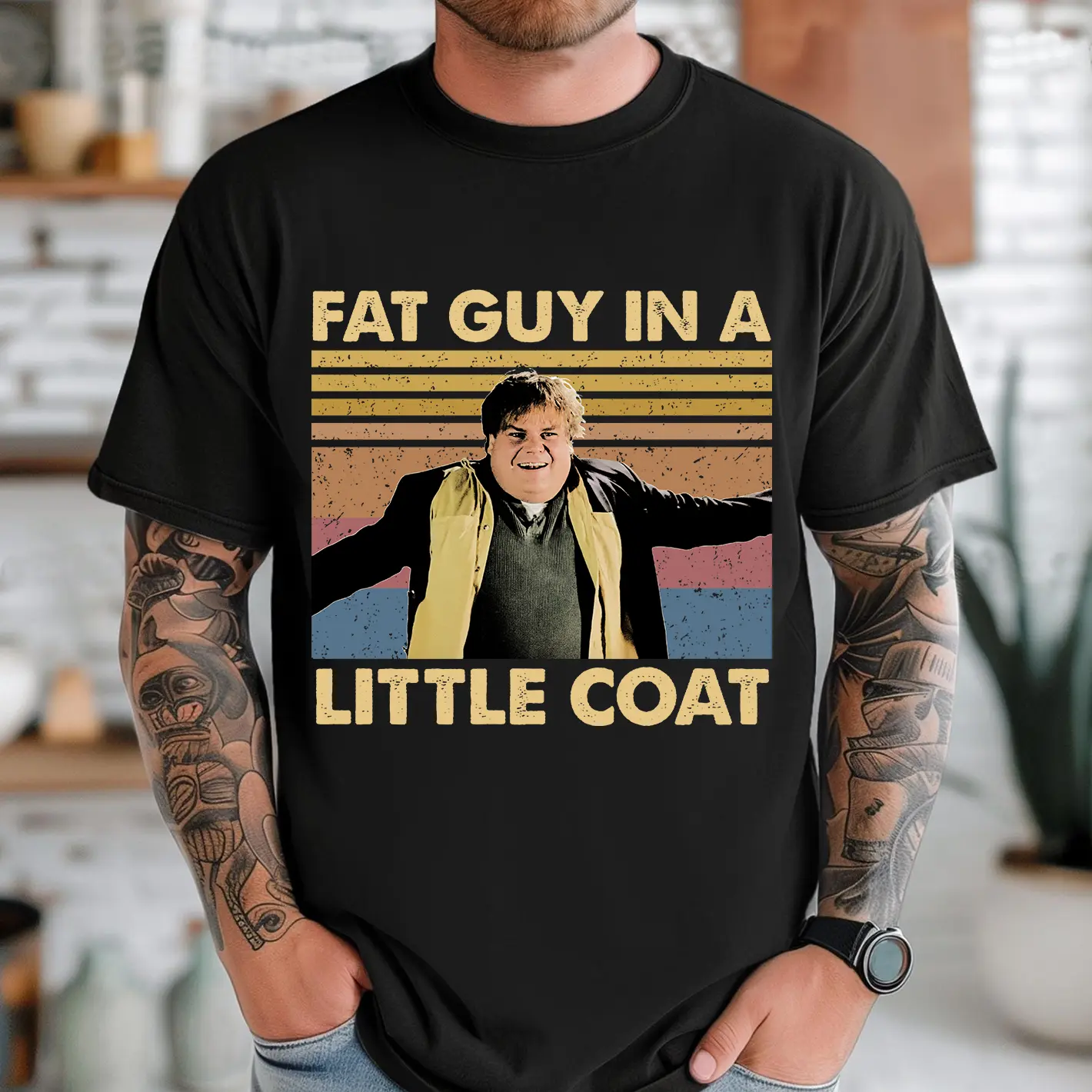 Fat Guy In A Little Coat Funny Shirt Fabric Fit, Tommy Boy Quote Movies Sweatshirt