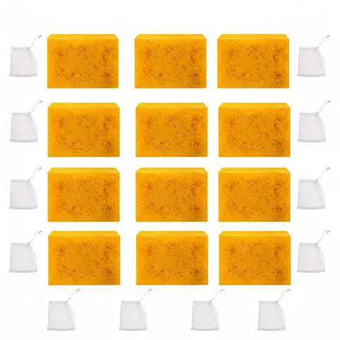 Kojic Acid Infused Turmeric Honey Solid Bar Soap Multi-Pack - Organic Honey Extract, Mild Exfoliating Blemishes & Blackheads Care, Multi-Pack Value Youth Cleanser for Face & Body