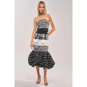 CHANGING IT UP PLAID MIDI DRESS