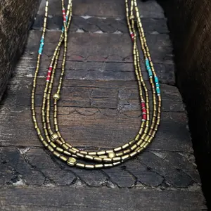 Simple Gemstone Beaded Long Necklace