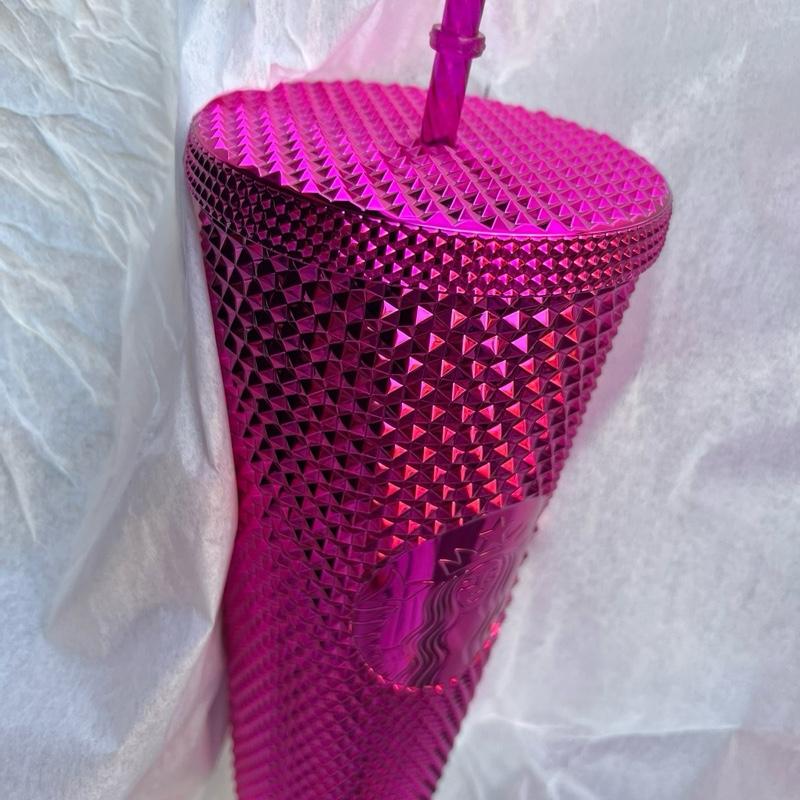 Starbucks New Sangria Pink Holiday USA Bling Studded Venti 24oz Tumbler