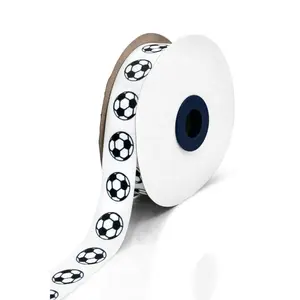 Soccer Grosgrain Ribbon – 1" Wide, 25 Yards – Fútbol-Themed Printed Ribbon Made in Colombia