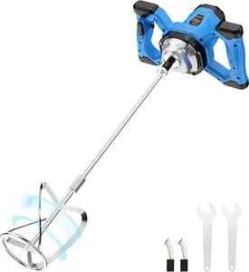 AZZUNO 1200W Electric Cement Mixer – Powerful Handheld Mud Mixer with 6 Speeds for Concrete, Mortar, Paint & Cement Mixing