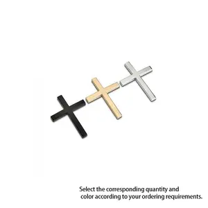 Christian Cross Sticker with Chrome Finish Universal Fit for Cars Motorcycles & SUVs Durable Zinc Alloy Faith Symbol Adhesive 2.6" x 1.85" Vehicle Exterior Decoration Vehicle Decor for Thanksgiving Black Friday Cyber Monday Christmas Gifts