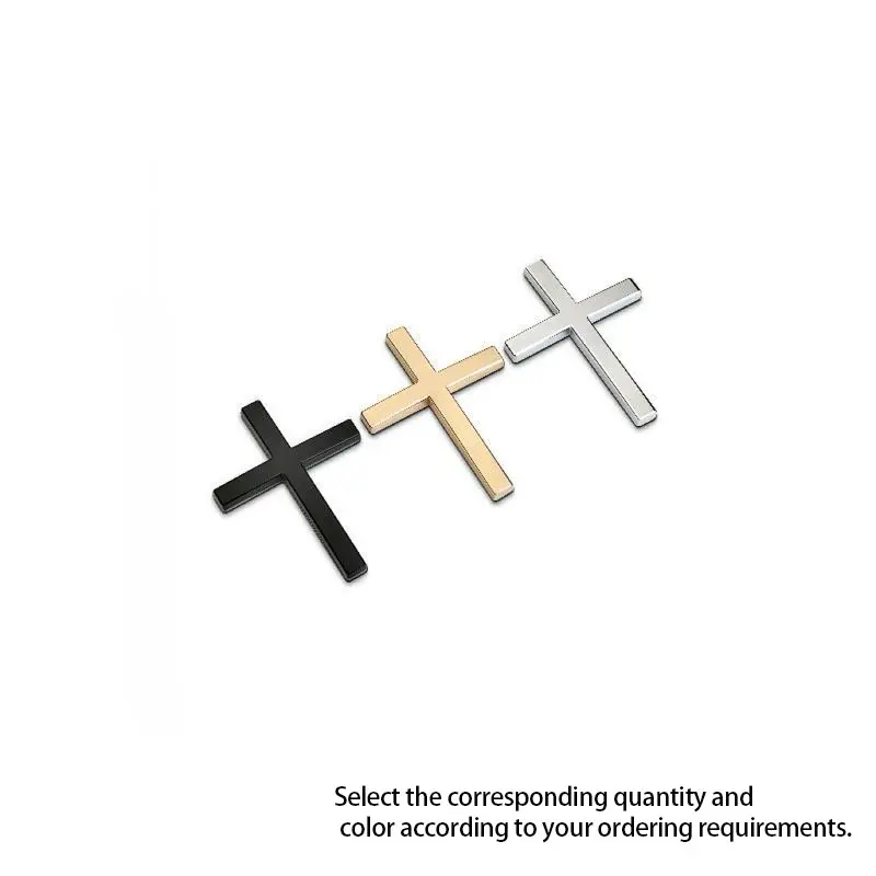 Christian Cross Sticker with Chrome Finish Universal Fit for Cars Motorcycles & SUVs Durable Zinc Alloy Faith Symbol Adhesive 2.6" x 1.85" Vehicle Exterior Decor, Automotive Decoration for Christmas Gifts