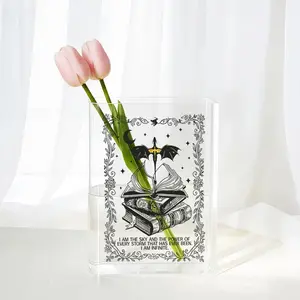 Fantasy Book Vase, Acrylic Clear Vases, Gothic Literary Home Decor, Gift For Book Lovers