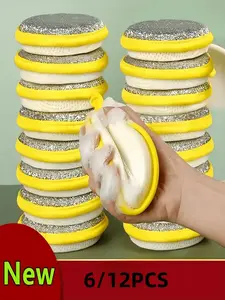 1/3/10/13pcs Dual-Sided Cleaning Sponges, Highly Absorbent and Durable for Efficient Daily Cleaning, Suitable for Stubborn Stains, Gentle And Durable on Delicate Tableware