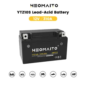 Lead-Acid Battery YTZ10S-BS, 12V 8.6Ah, 10HR, 310 CCA, 6MFZ10-C Maintenance-Free Power, for AGM Motorcycle Battery, Motorcycles 250–500 CC, ATVs 200–500 CC