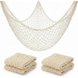 Sukh Fish Net Decorations for Party - 2PCS 39.37 * 78.74 in Fishing Net Decoration Netting for Wall Photo Hanging Nautical Fishnet Table Runner Decorative Ocean Theme Birthday Party Rope Nets