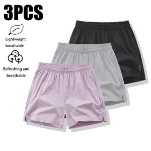 3-Pack Women’s Athletic Shorts – Lightweight, Breathable, Quick-Dry, Reflective Strip Design; Summer Casual Running & Fitness 3-Inch Shorts fathersdaygift