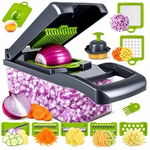 Vegetable Chopper with Container - Multifunctional Vegetable Cutter, Veggie Chopper, Onion Cutter, Kitchen Choppers And Dicers, Fruit And Vegetable Chopper