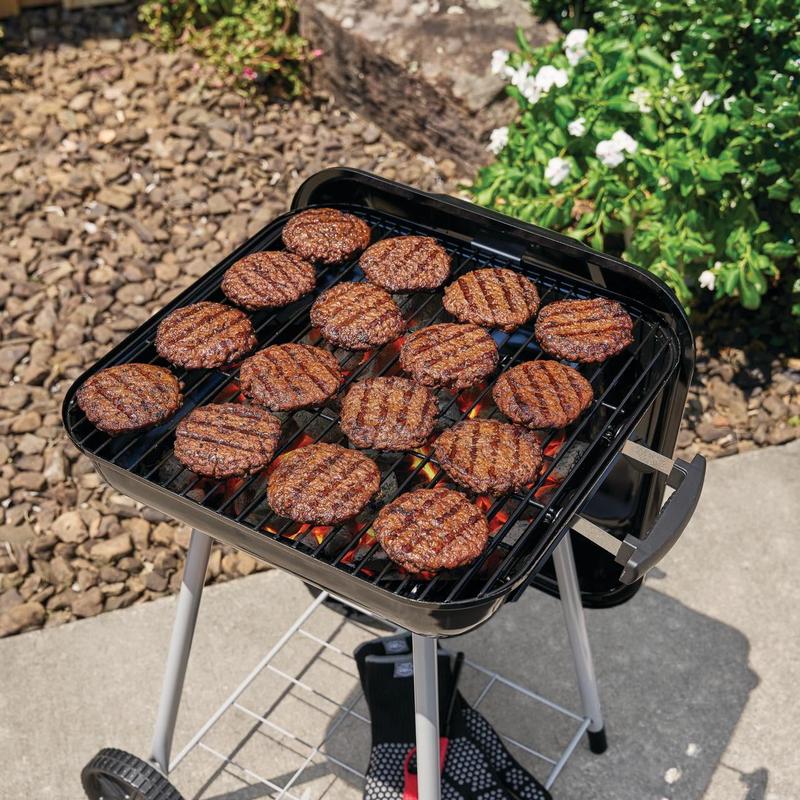 Portable 17.5 Inch Charcoal BBQ Grill with Wheels for Outdoor Cooking